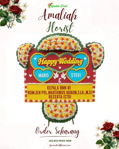 Karangan Papan Bunga Pernikahan di Buliang